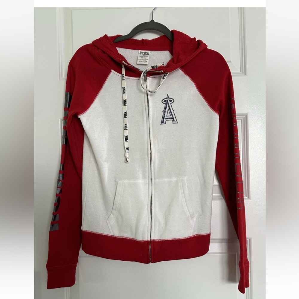 Victoria's Secret PINK Anaheim Los Angeles Angels MLB Full Zip Hoodie Jacket XS